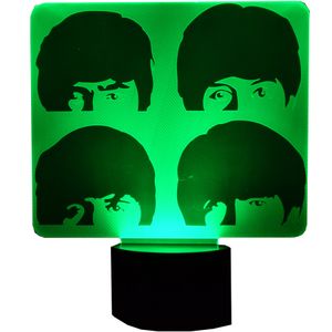 The Beatles Stacked Faces 3D LED Lamp