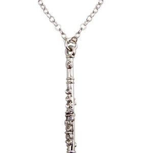 Flute Necklace with Rhinestones