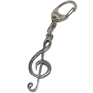 Treble Clef Keychain - Pewter