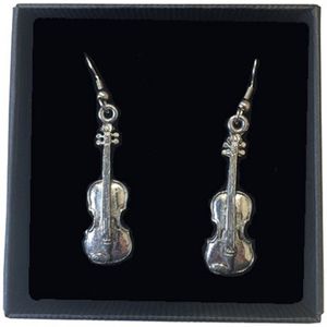 Violin Earrings - Pewter