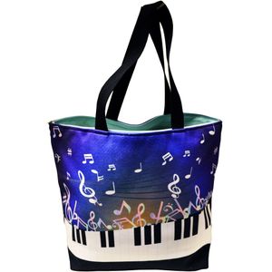 Piano Keys Tote Bag - Bright Blue