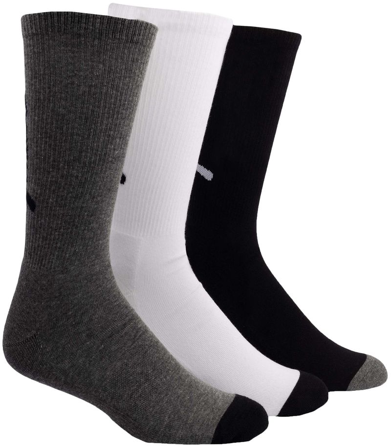 Fender Exploded Logo Crew Socks - Large, Black/White/Grey, 3 Pairs ...