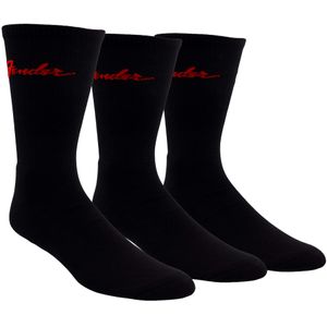 Fender Classic Crew Socks - Large, Black, 3 Pair