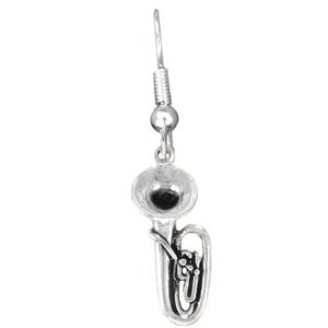 Tuba Earrings - Rhodium