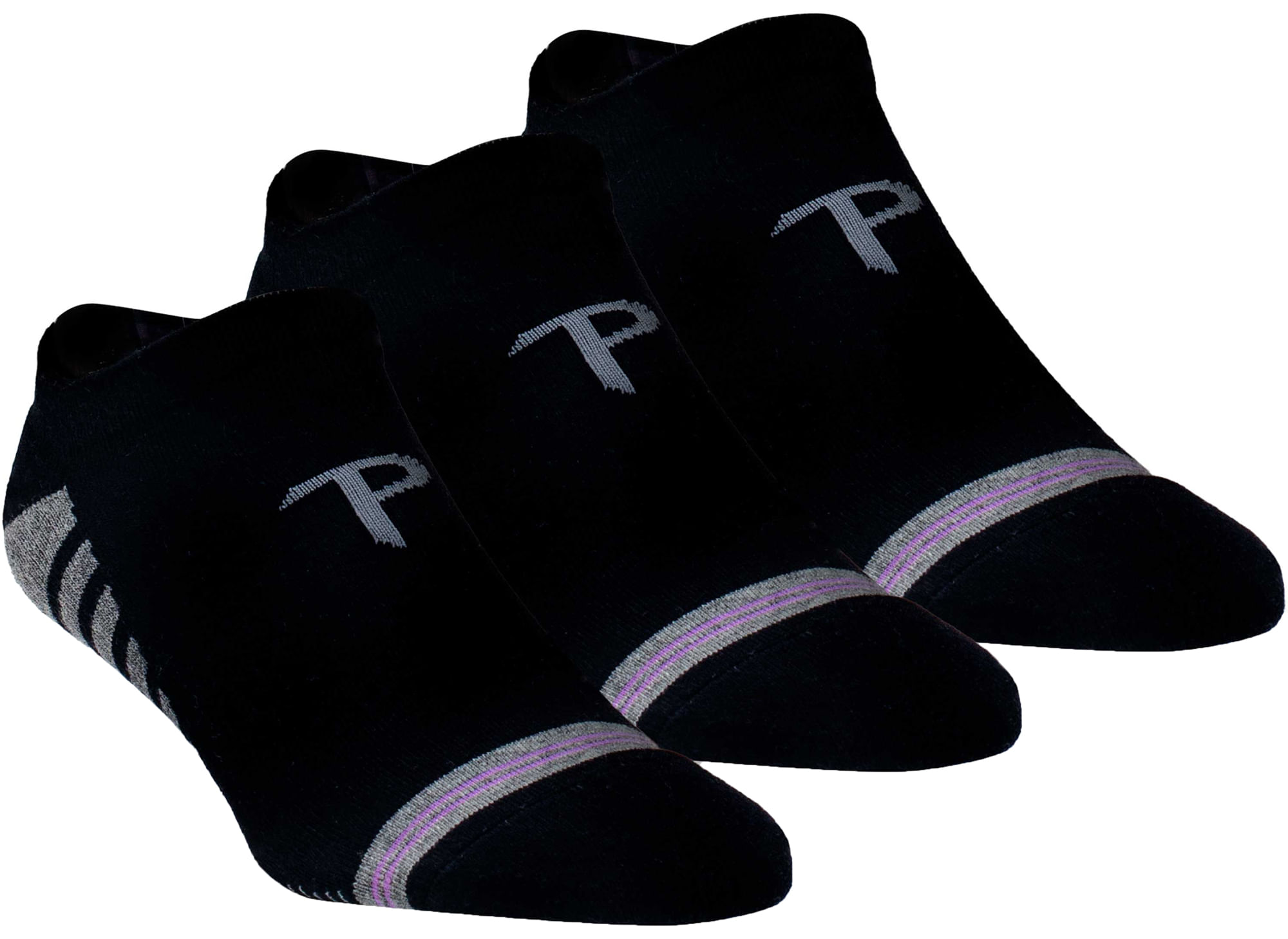 BLACK-GREY-PINK Quick 3 in 1 Liner Socks - Socks PHQUK3PT17IYSGPSTD