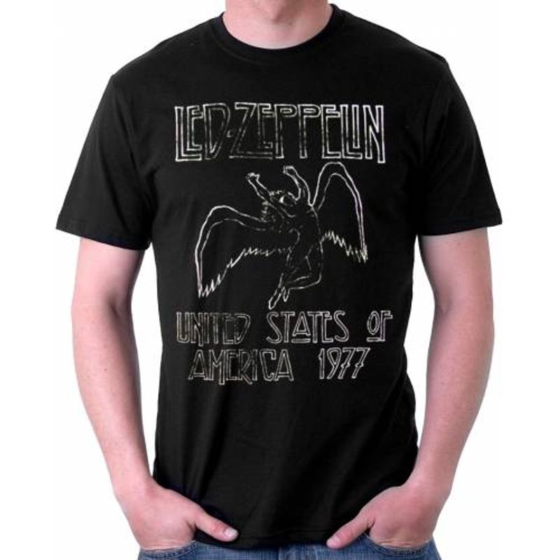 Led Zeppelin USA 77 T Shirt Men s Large Cosmo Music