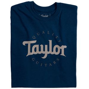 Taylor Two-Colour Logo T-Shirt - Navy Blue, XL