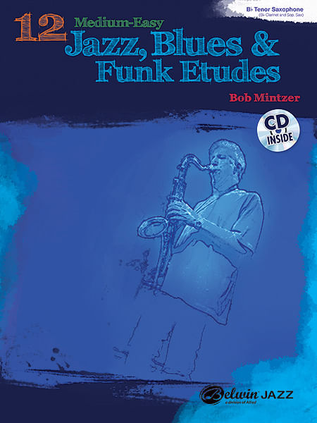 Music 12 Medium Easy Jazz Blues Funk Etudes w/CD - Tenor Sax