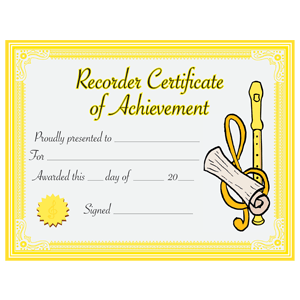 Recorder Level 1 Certificate (30-pack)