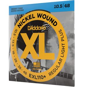 D'Addario EXL110+ Nickel Wound Electric Guitar Strings - Regular Light Plus, 10.5-48