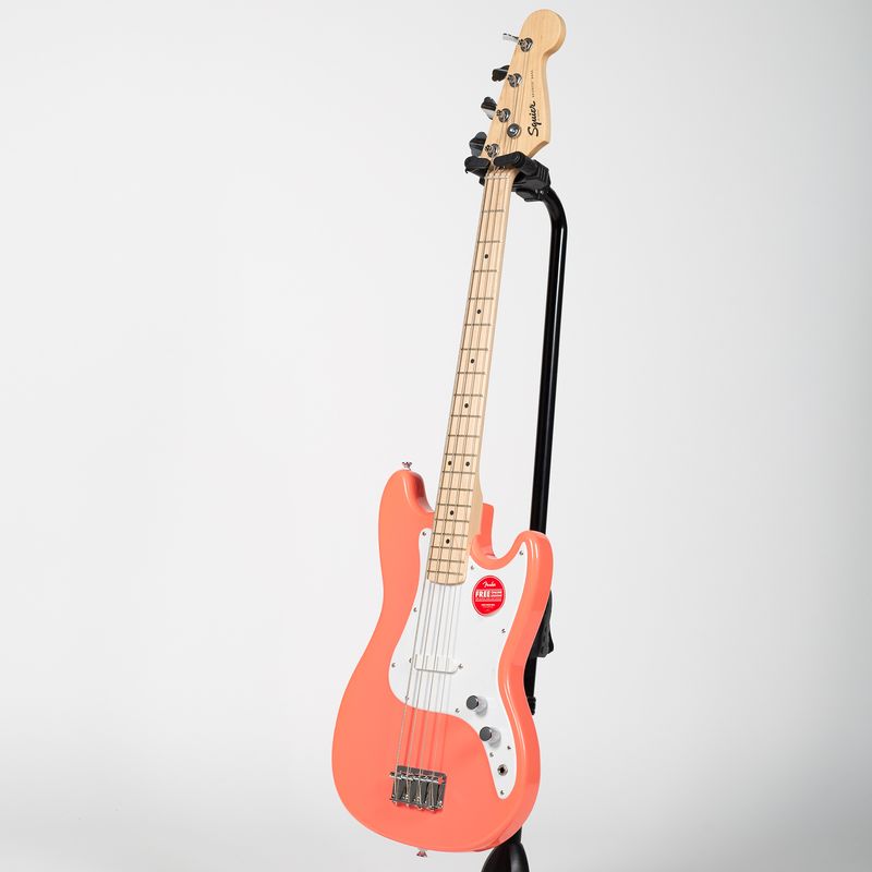 Squier Sonic Bronco Bass - Maple, Tahitian Coral - Cosmo Music