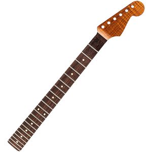 Allparts Select Licensed by Fender AAA+ Roasted Flame Maple VIN-MOD Replacement Neck for Stratocaster - Rosewood, Thin Poly Finish