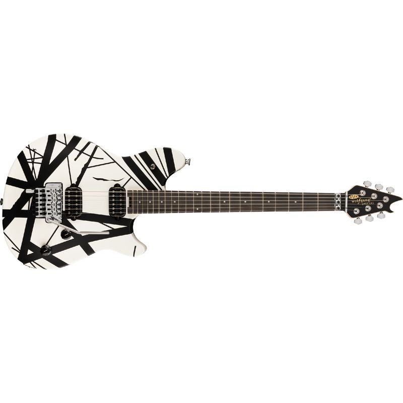 EVH Wolfgang Special Striped Series Electric Guitar Ebony Black and White Cosmo Music