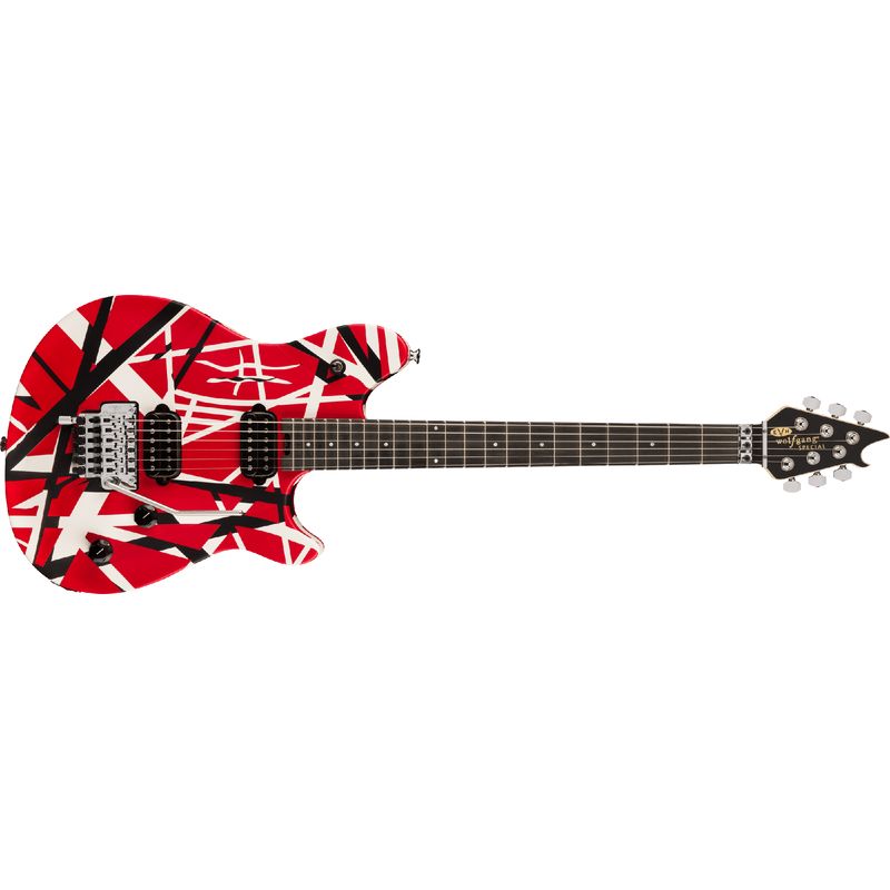 EVH Wolfgang Special Striped Series Electric Guitar Ebony Red Black and White Cosmo Music