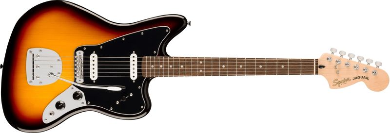 Squier Affinity Jaguar Indian Laurel Fingerboard Black Pickguard 3 Colour Sunburst