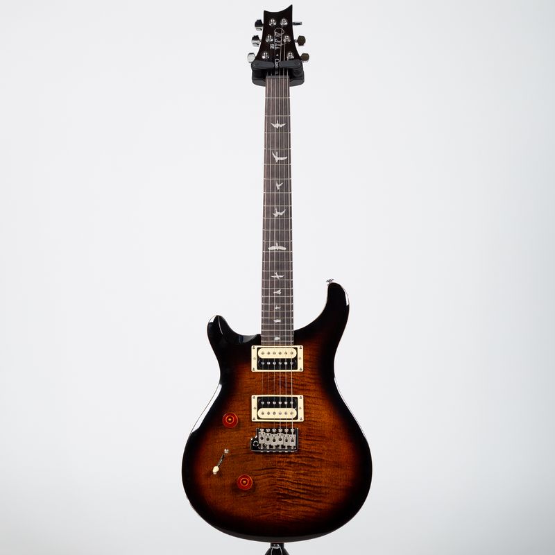 PRS SE Custom 24 Electric Guitar Black Gold Sunburst Left