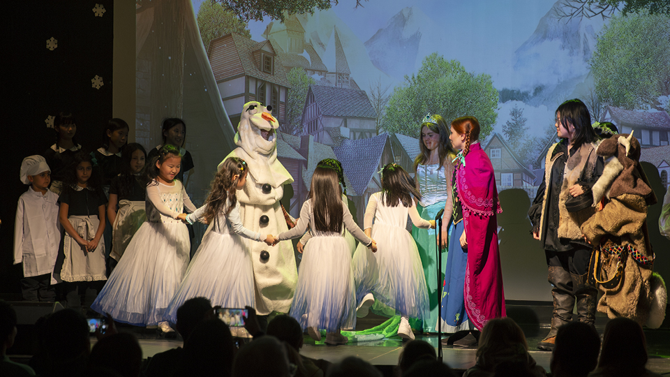 Students performing Disney's Frozen JR. Production at Cosmo School of Music | Richmond Hill