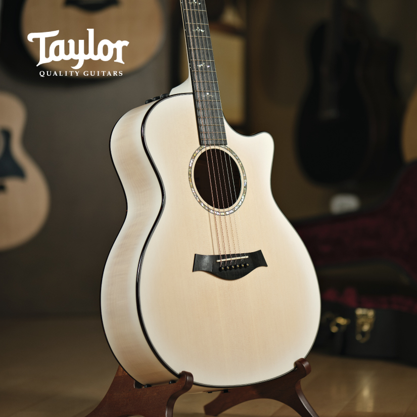 Taylor 50th Anniversary 614ce LTD - Trans White with Edgeburst at Cosmo Music