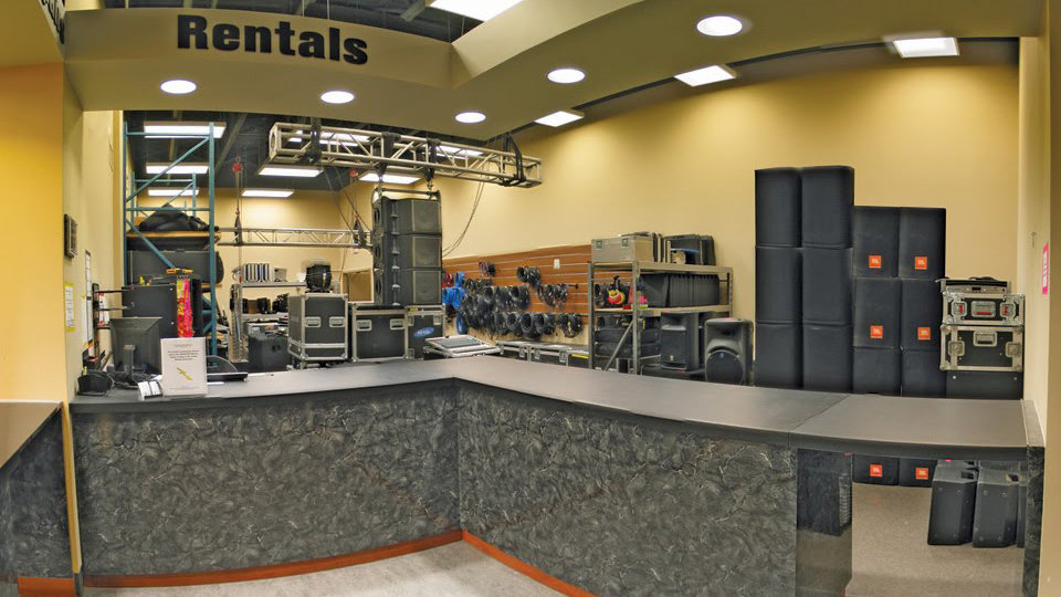 Cosmo Pro Rentals Counter at Cosmo Music