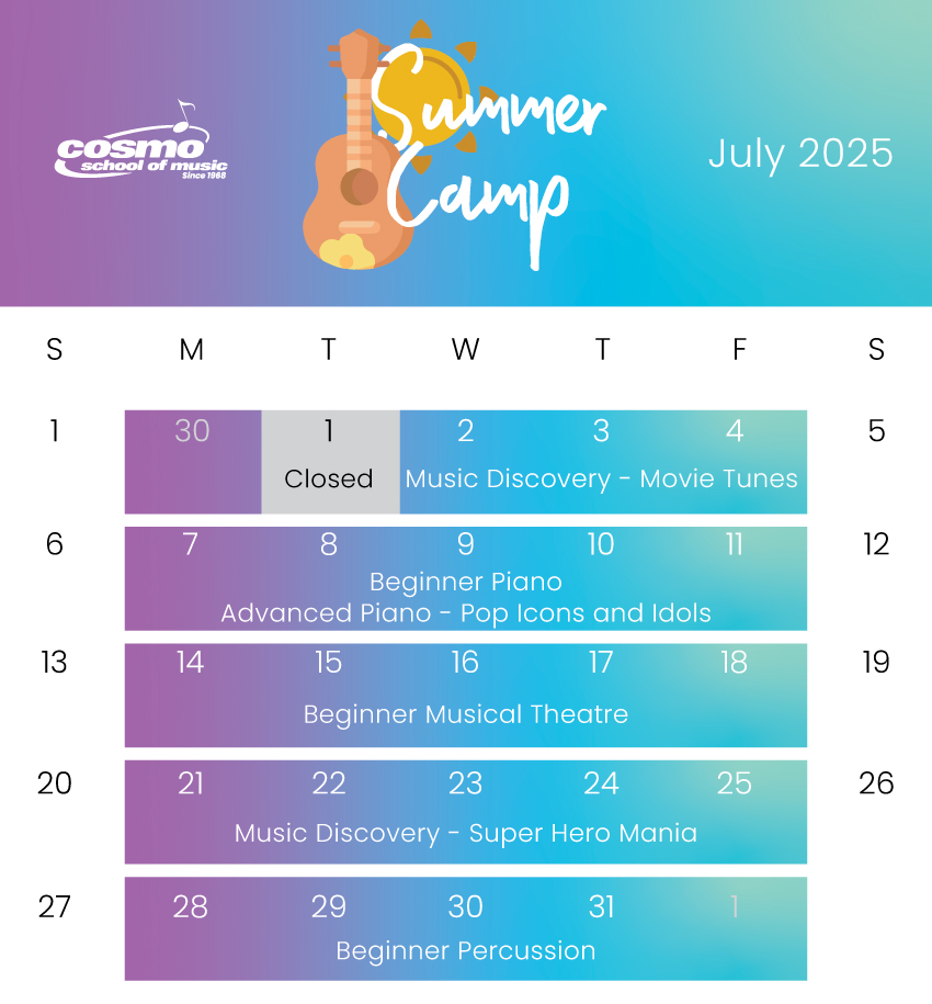 Cosmo Summer Camp Schedule: July 2025