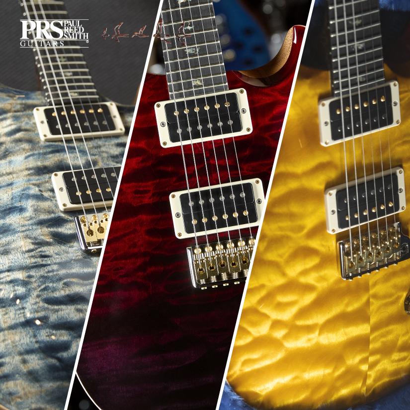 PRS Wood Library Custom 24 Guitars Quilted Wood Tops at Cosmo Music