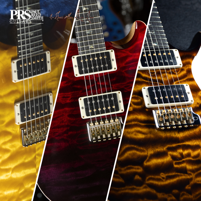 PRS Wood Library Custom 24 Guitars Quilted Wood Tops at Cosmo Music