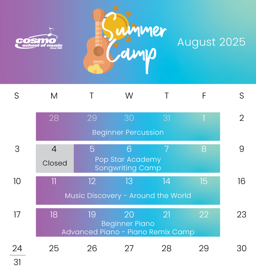 Cosmo Summer Camp Schedule: August 2025